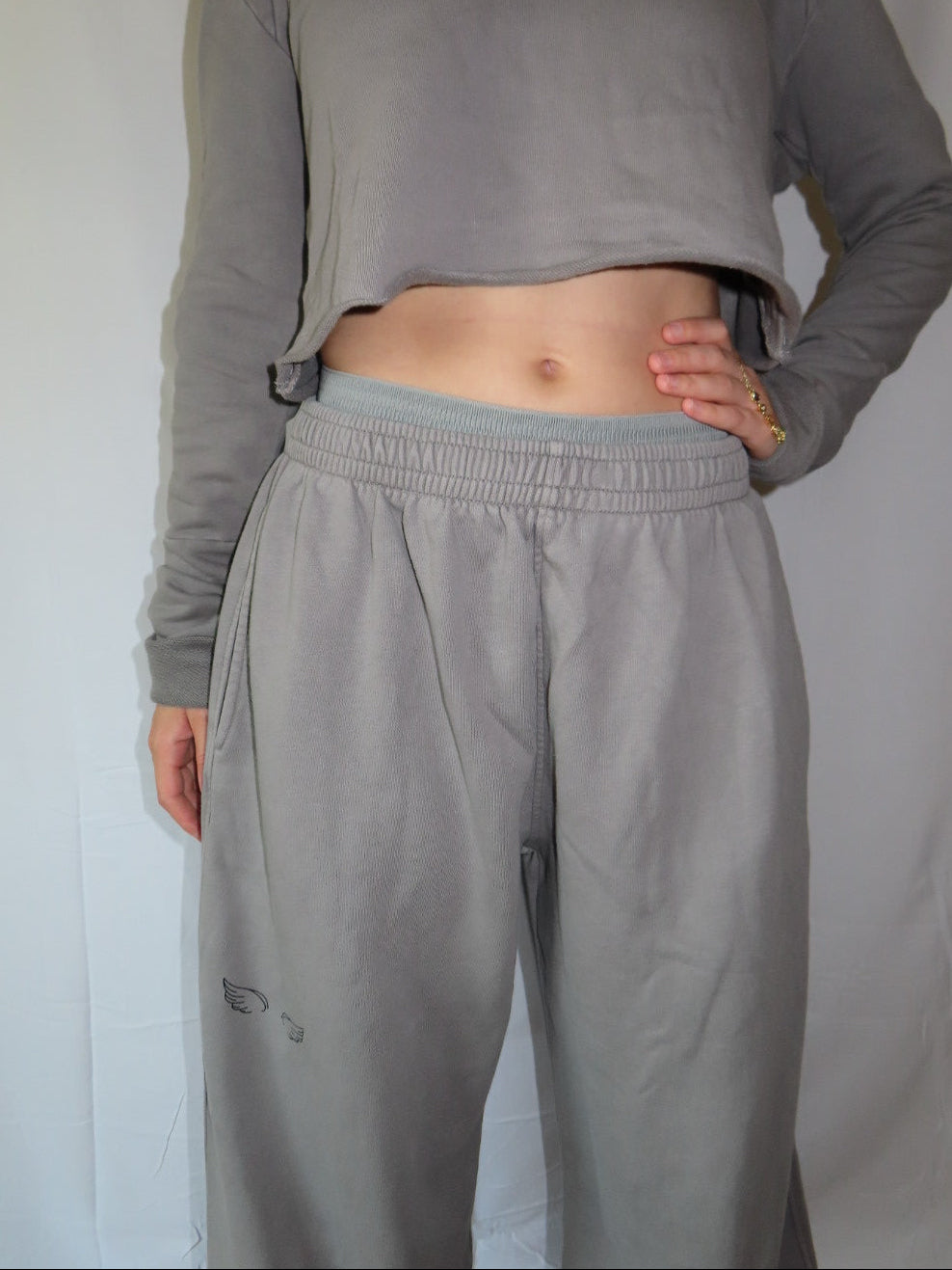 Vintage Washed Double Band Waist Pants