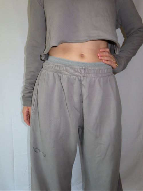 Vintage Washed Double Band Waist Pants